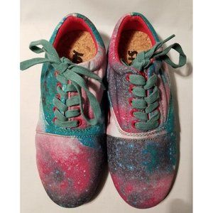 Study Galaxy Print Canvas Lowtop Shoes Size 6